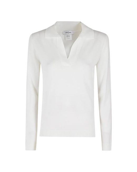 Gran Sasso Polo Sweater in het White