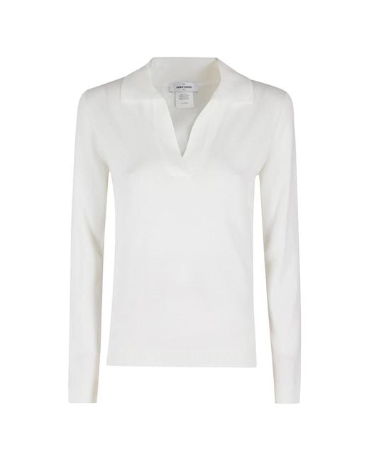 Gran Sasso Polo Sweater in het White