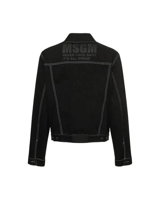 MSGM Black Denim Jackets for men