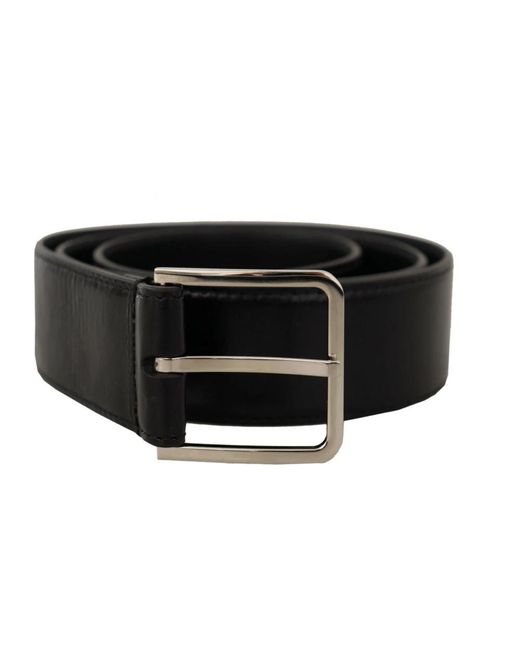 Dolce & Gabbana Vintage Stalen Logo Gesp Riem in het Black