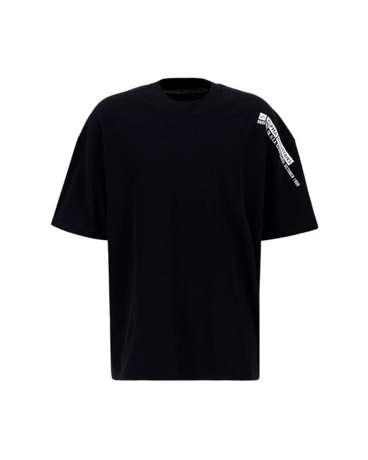 T-shirt casual con stampa laterale di Alpha Industries in Black da Uomo
