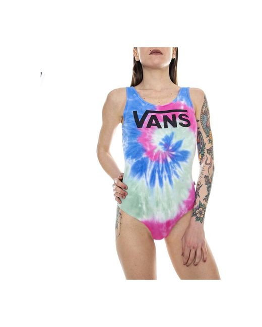 Vans Blue Tie-Dye Schuhe Mit Logo-Druck