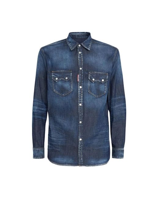 DSquared² Blue Denim Shirts for men