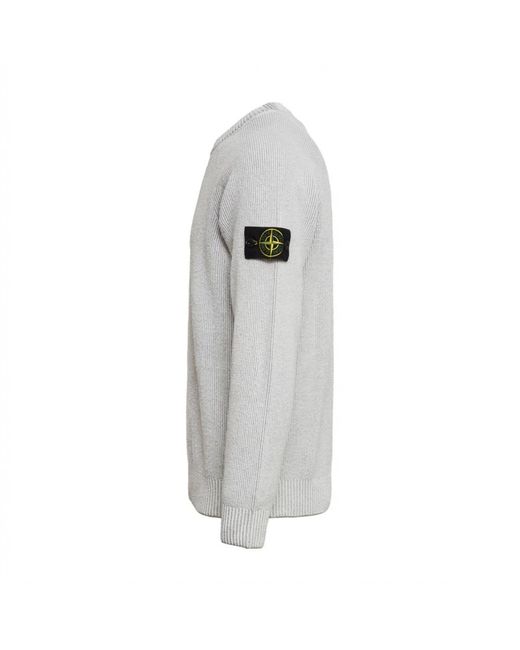 Stone Island Gray Round-Neck Knitwear for men