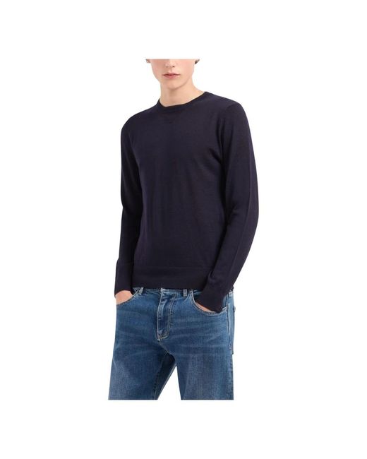 Round-Neck Knitwear ARMANI EXCHANGE pour homme en coloris Blue