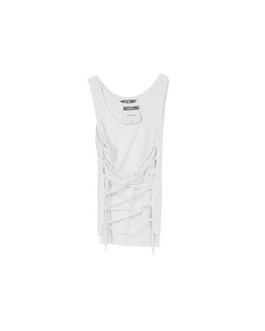 Sleeveless Tops Moschino en coloris White