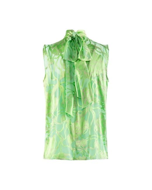 Nenette Green Sleeveless Tops