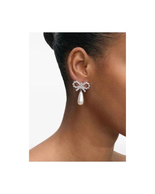 Earrings Self-Portrait de color White