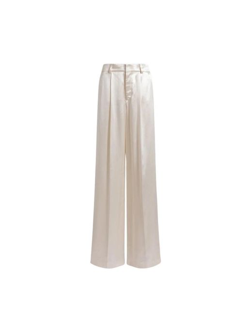 Alberta Ferretti Natural Wide Trousers