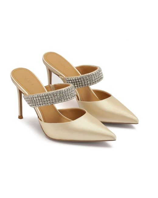 Kazar White Elegante Hochzeitsmules Mit Voller Nase Und Juwelenaufsatz