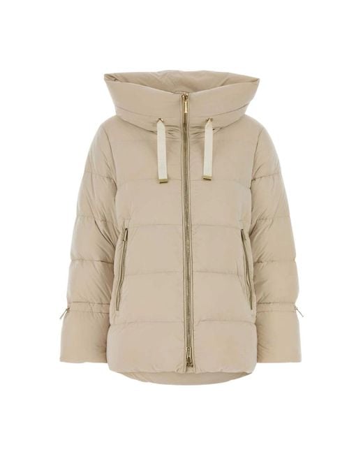 Moorer Jassen ,Nylon Giada Down Jacket in het Natural