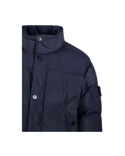 Stone Island Blue Button-Up Jacket for men