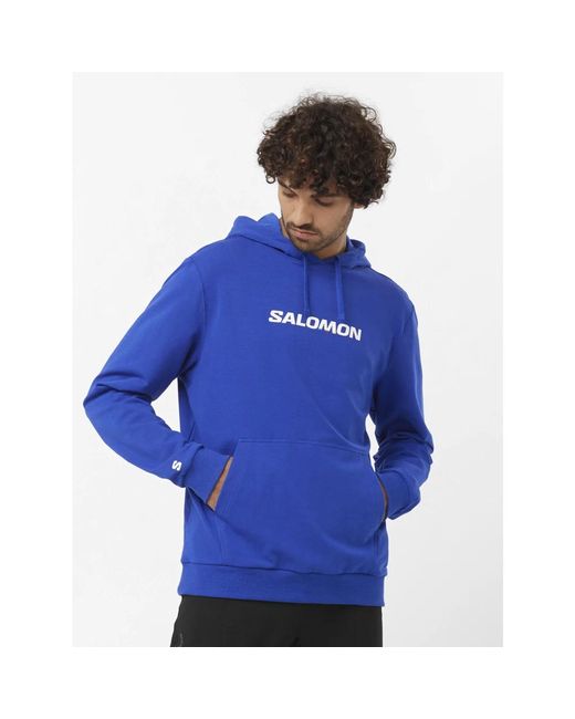 Salomon Logo hoodie für outdoor-abenteuer in Blue für Herren