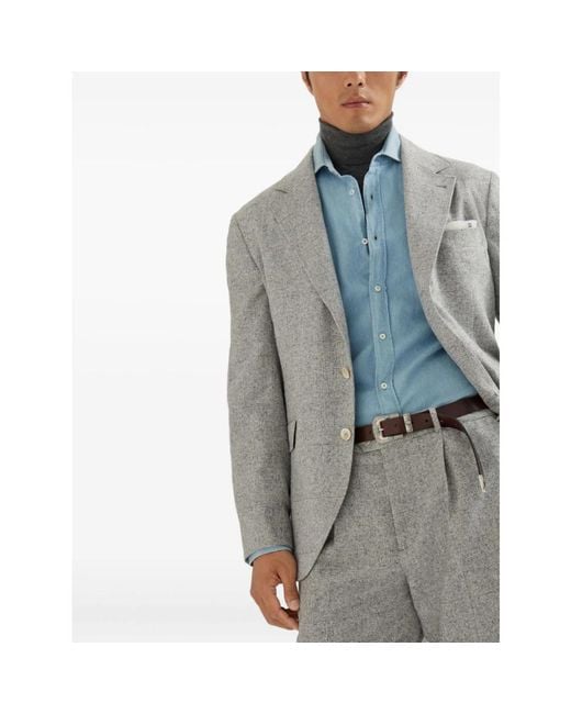 Brunello Cucinelli Gray Blazers for men