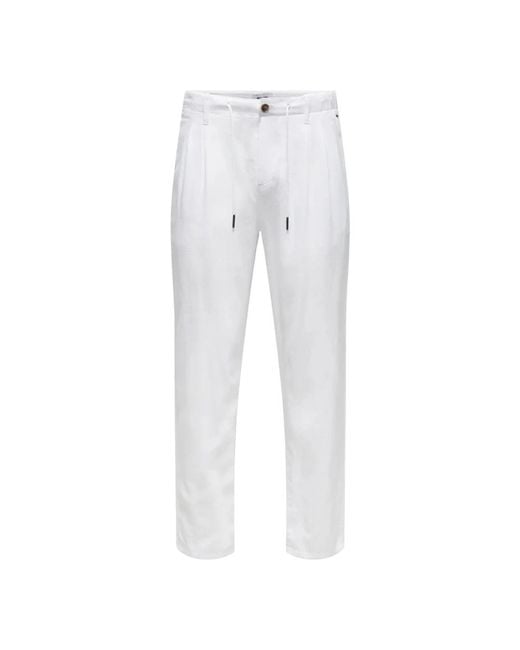 Only & Sons White Chinos for men