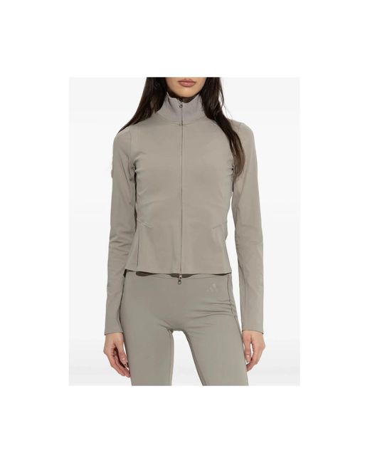 Adidas Fitness ,Grijs ,Polyester Training Mid Layer Jacket in het Gray