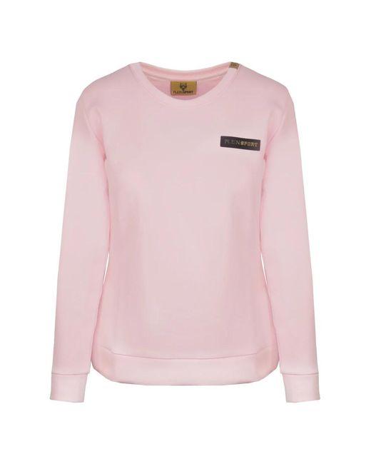 Philipp Plein Pink Sportlicher sweatshirt rundhals baumwolle elasthan