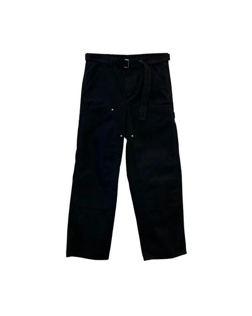Sacai Black Wide Trousers for men