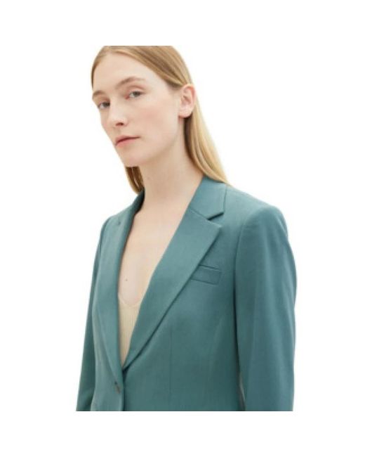 Tom Tailor Green Slim Fit Jersey Blazer