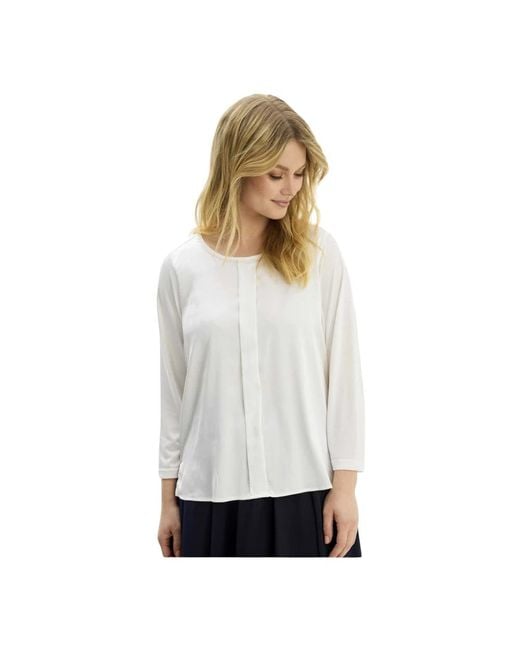 iN FRONT White Weiße Bluse Mit Langen Ärmeln