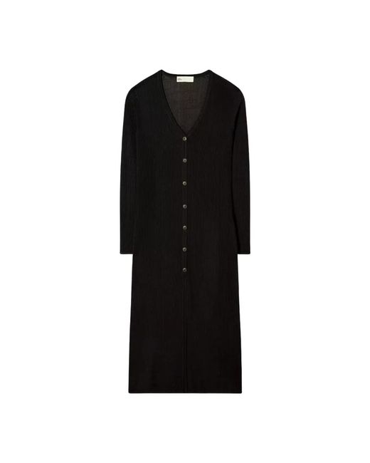 Tory Burch Black Schwarzer langer cardigan v-ausschnitt geknöpft