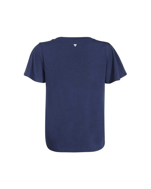 Weekend by Maxmara Blue V-Ausschnitt Baumwoll T-Shirt