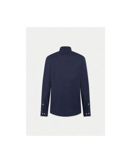 Hackett Overhemden ,Blauw ,Poplin Eng Stripe Shirt in het Blue voor heren