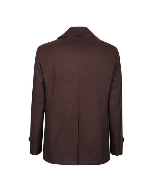 Tagliatore Brown Double-Breasted Coats for men