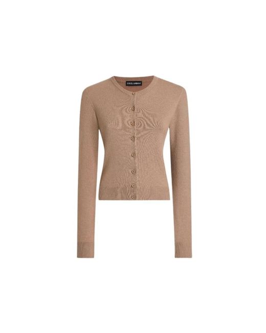 Dolce & Gabbana Brown Cashmere Knitwear