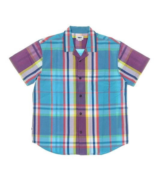 Obey Blue Short Sleeve Shirts for men