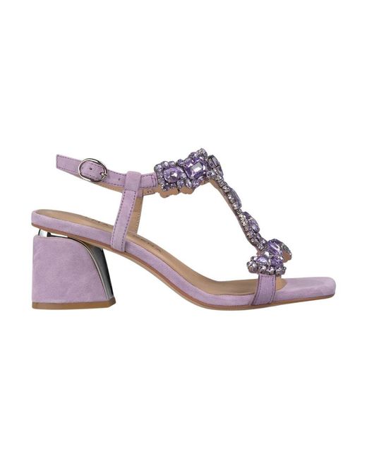 Alma En Pena. Purple Sandalen mit strasssteinen oben