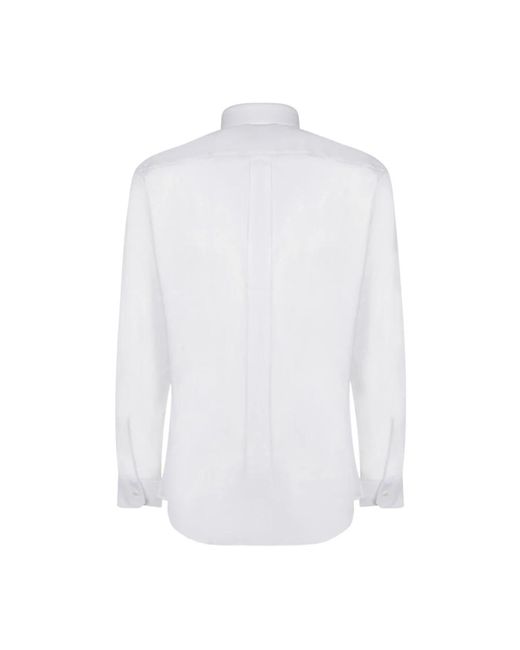 Dolce & Gabbana Weiße baumwollbluse mit spitzkragen in White für Herren