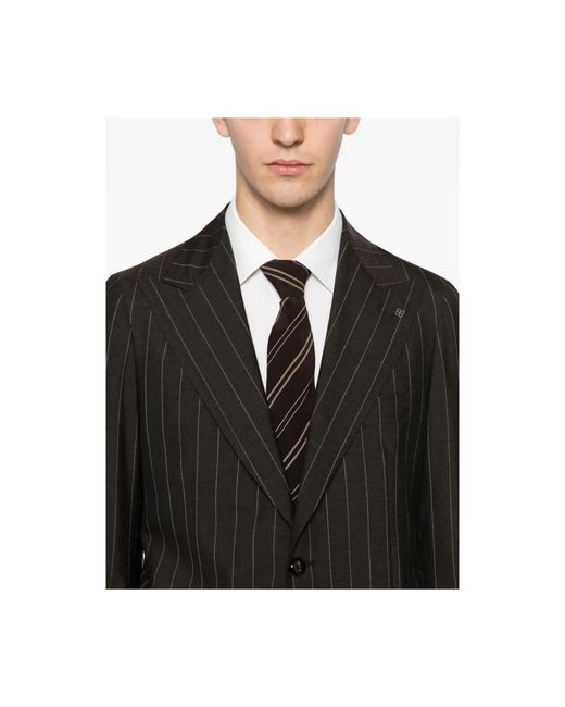 Tagliatore Black Single Breasted Suits for men