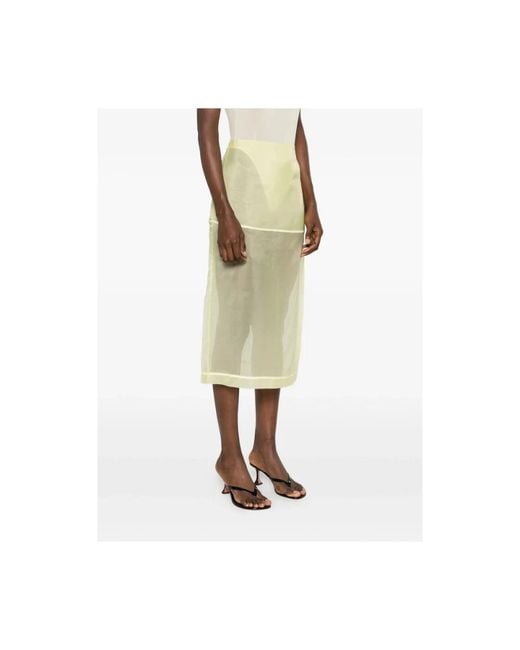 Frankie Shop Yellow Midi Skirts