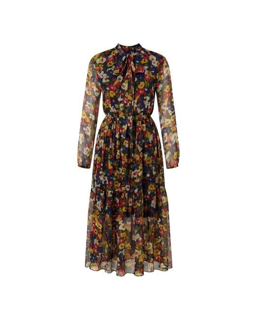 Twinset Brown Blumiges Elegantes Kleid