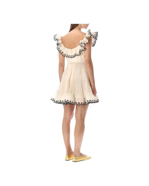 Zimmermann Natural Short Dresses