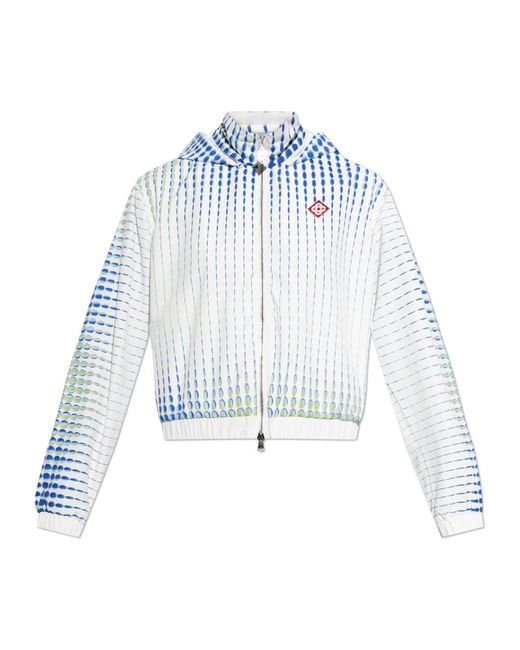 Casablanca Jassen ,Wit ,Polyester Dots Windbreaker Jacket in het Blue