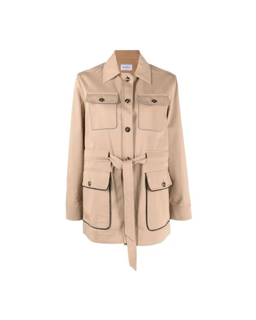 Ferragamo Jack Met Ceintuur in het Natural