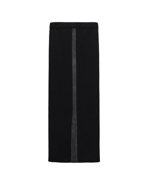 Dorothee Schumacher Black Stretch-Merino Skirt With Foil Print