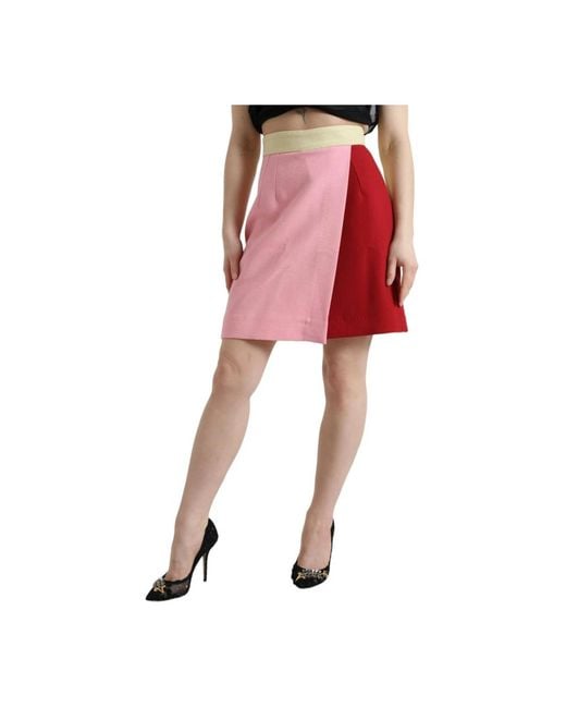 Dolce & Gabbana Red Short Skirts