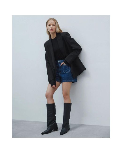 ESTRO Blue Heeled Boots