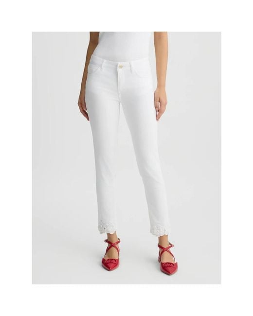 Cropped Trousers Liu Jo de color White