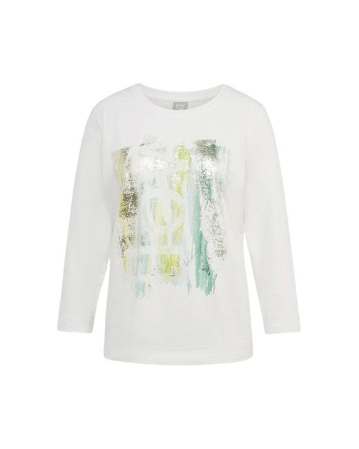 Rabe Abstract Print Shirt in het White