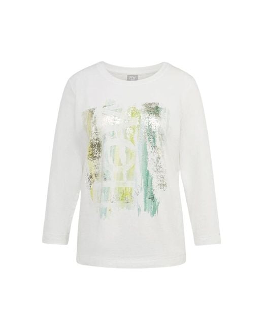 Rabe White Abstraktes Print Shirt