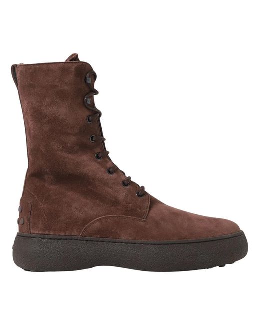 Tod's Brown Lace-Up Boots