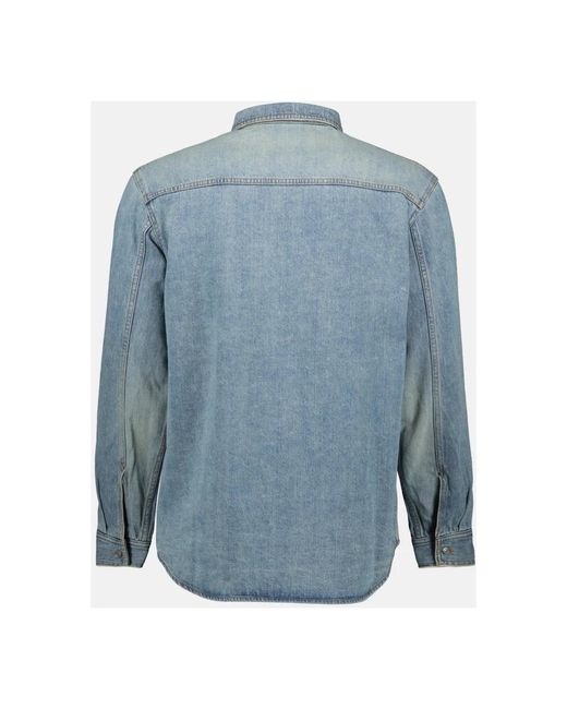 Dior Overhemden ,Blauw ,Denim Klassiek Geborduurd Denim Jasje Lente-Zomer 2025 in het Blue voor heren