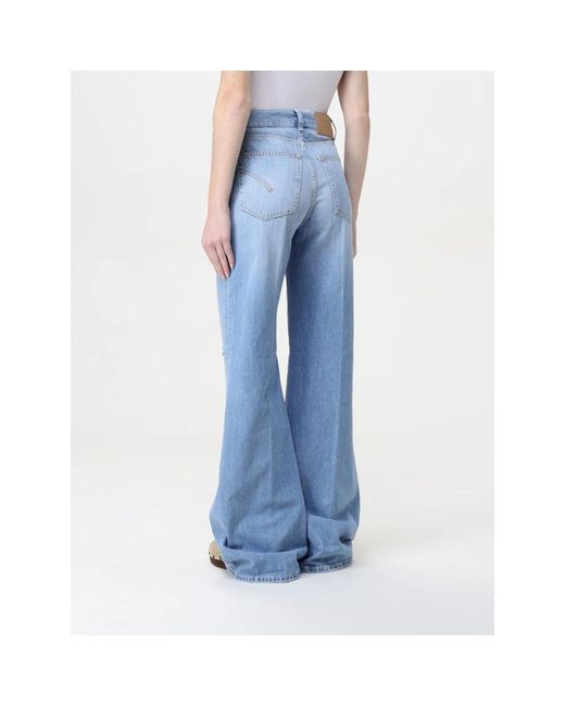 Dondup Jeans ,Blauw ,Katoen Amber Wide Jeans in het Blue