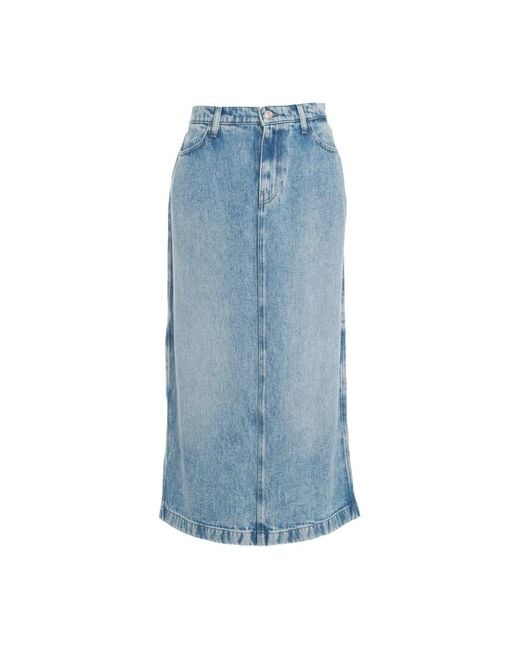 7 For All Mankind Blue Denim Skirts