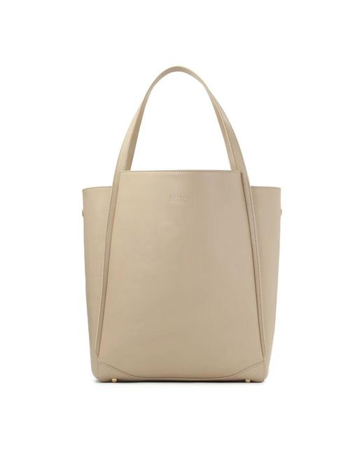 Kazar Natural Große Cremefarbene Schultertasche Mit Zwei Henkeln