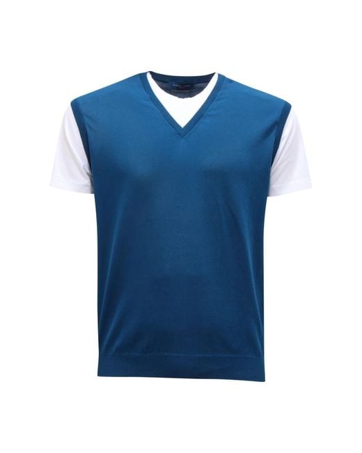 Daniele Fiesoli Blue Round-Neck Knitwear for men